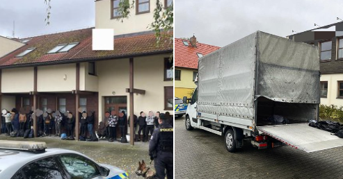 Litomyšl, 33 migrantů, řidič zadržen