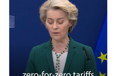 Ursula von der Leyenová řekla, že EU je připravena vyjednat s USA cla „nula za nulu“
